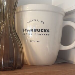 RARE HUGE Starbucks White Coffee Mug 1 gallon